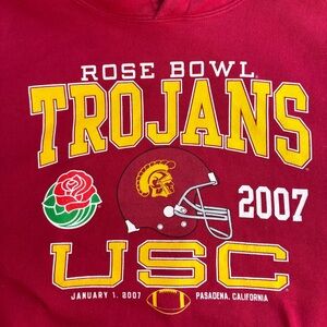Vintage USC Trojans Rose Bowl Pasadena CA Nike Hoodie Red Y2K 2007 Size XLarge